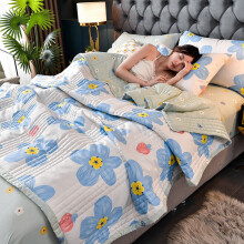 All Seasons Breathable Quilt, Summer Bed Blanket Keeps You Cool, Washable Fabric Easy to Care, Perfect for Bedroom and Living Room Sofa
