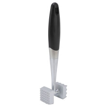 Kraftig kødmørner med tekstureret og glat overflade, til at tilføre smag og knuse is, ergonomisk gummihåndtag, afbalanceret design til