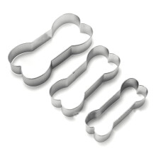Udstikkersæt i rustfrit stål, fødevaregodkendt hundebenform, dejpresse til hjemmelavede godbidder, nem at rengøre, non-stick, assorterede