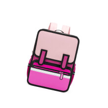 3D Cartoon Kids Backpack With Functional Compartments-Pink