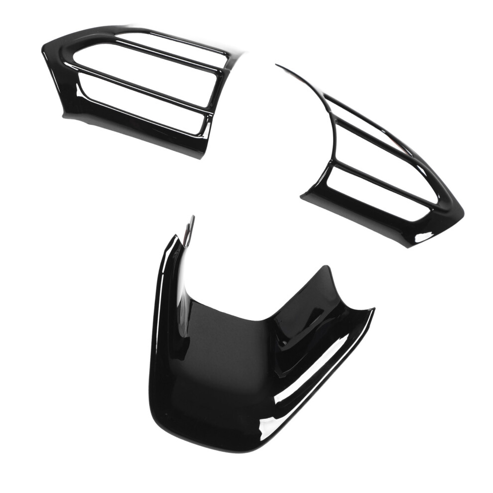 3Pcs Bright Steering Wheel Trim Frame For Yaris, Sienta, Aqua, Cross Black 7901372684047
