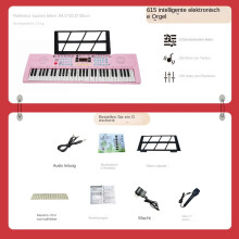 ([615 Pink] Elektronische Tastatur) Tragbare 61 Schlüssel Kinder elektronische Tastatur