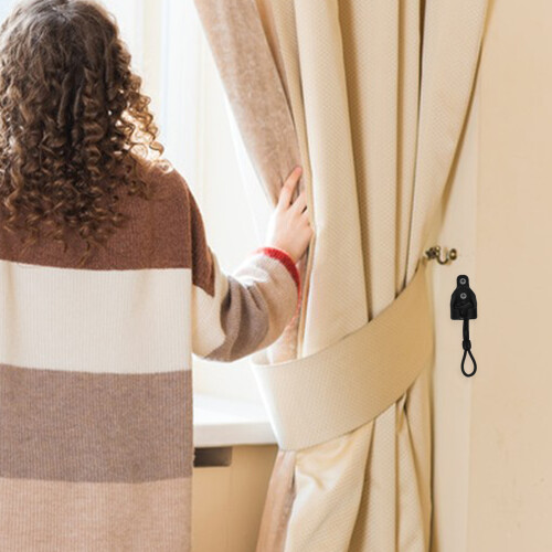 4Jgo Bungee Para Persianas Con Soportes, Resistente Negro 2