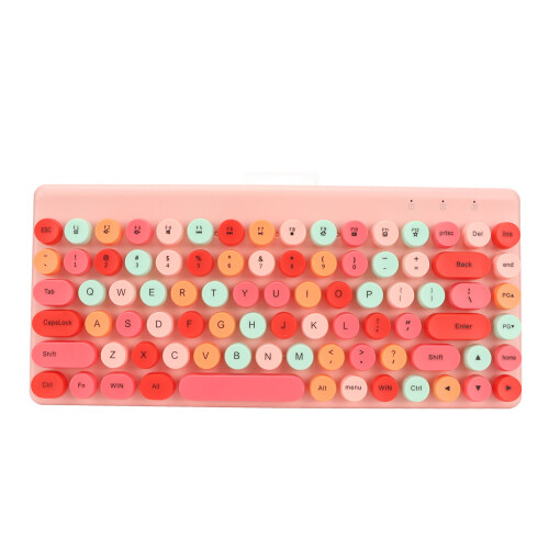 Colorful Pink Wireless Keyboard Mouse Combo, 86 Keys, 1200 DPI 2