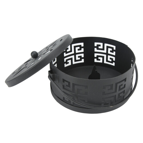 Metal Mosquito Coil Holder with Zigzag Pattern, Portable Iron Design