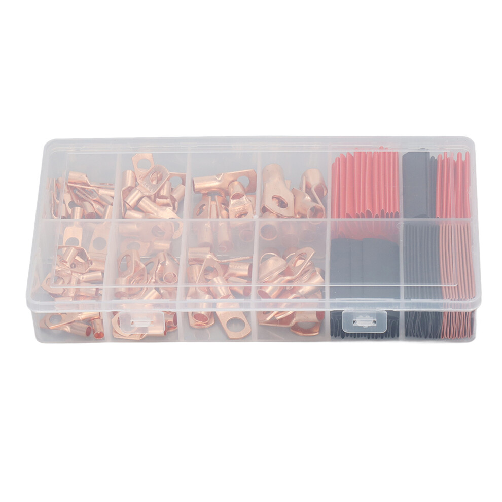 150 Pcs Wire Lugs Heat Shrink Tubes Set Thickened Copper Battery Cable Ends 4401372686896
