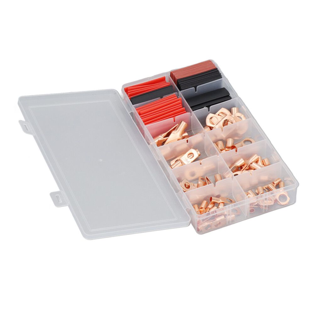 150 Pcs Copper Battery Terminal Connectors With Heat Shrink Tubes And Lugs Set 5001381219451