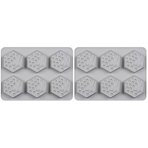 2Ud Abeja Panal Silicona DIY Color Variado Para Jabón Y Postres 1