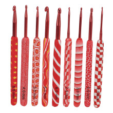 Set de croșete cu design floral colorat, capete netede din aluminiu, mâner ergonomic din lut polimeric, de neegalat în alte seturi de croșete,
