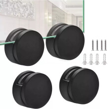 Set of 4 Bathroom Mirror Clips Zinc Alloy Holders for 3mm 5mm Glass Reliable Support with Elegant Black Finish for Your Home