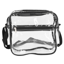 Clear Bag For Stadium Events Waterproof PVC Clear Shoulder Bag With Zipper Closure Large Capacity See Thru Bag For Concerts Sports Durable Material