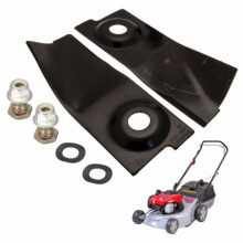 2 Sätze gehärtete Rasenmäher-Klingen, Schrauben, 18 Zoll 125x45mm Kit für Masport 200 300 400 500 575 600 Rasentrimmer Gartenwerkzeugteile