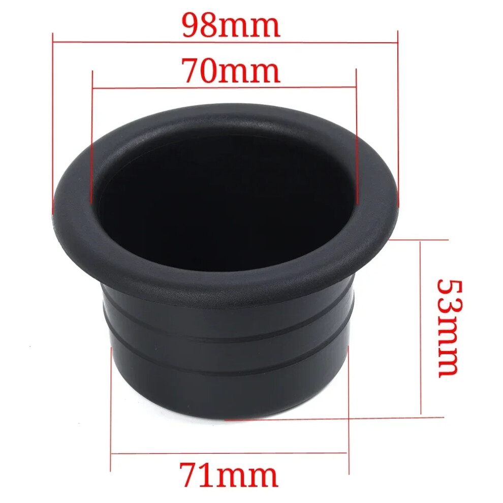 2X Car Cup Holder Rack Plastic Cup Water Drink Holder Recessed For Rv Car Marine Boat Trailer Accessories Black 6935161553635
