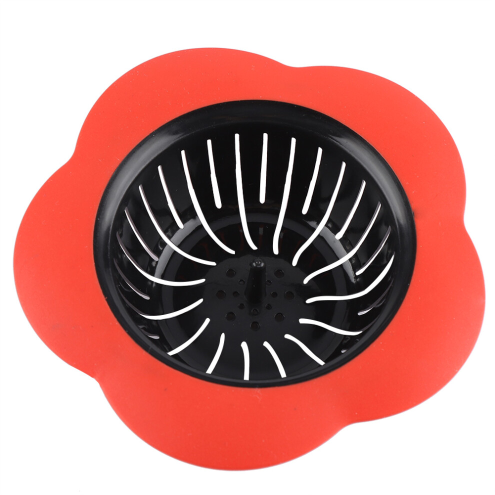 Innovative Kitchen Sink Strainer, Red Plastic Basket With Silicone Edge Ensures Fast Drainage And Clog Prevention For Universal Kitchen Sink Size 9169997406934