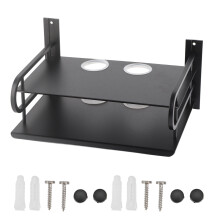 Cable Storage Organizer Shelf, Wall Hanging Floating Entertainment Center Shelves with Dual Layer Design for Router and Set Top Box, Non Fading