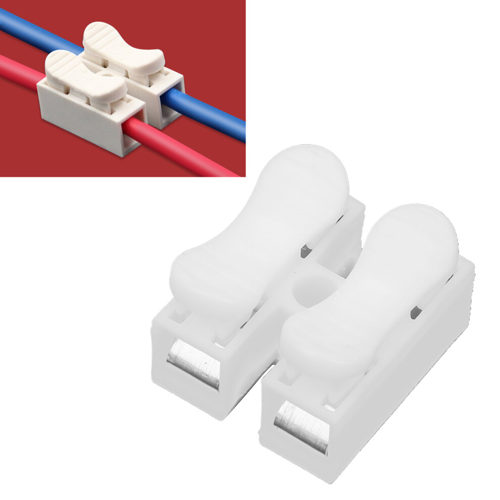 Industrial 200Pcs Cable Clamps Ch-2 Spring Wire Terminal Blocks For Fast Wiring 8781379508367