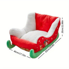 (Christmas style) Christmas Sled Dog Bed - Cozy Winter Pet Bed for Small to Medium Dogs, Soft Removable Washable Polyester Nest