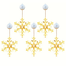 (5 PCS) Christmas Snowflake Window Lights Decorations, Hanging Snow flake Curtain Light with Suction Cup Battery Powered