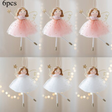 (3pcs white 3pcs pink) fairy tale angel pendants,for Christmas trees, home and window displays, Valentine's Day, Christmas ornaments