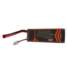 Hardcase 7,4V 5000mAh 2S LiPo-Batterie, roter T-Plug