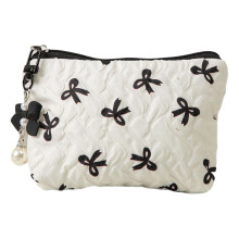 Modische Make-up-Tasche mit Schleife,-weiß und schwarz