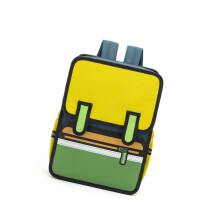 Sac Ă dos en tissu Oxford pour enfants, avec dessins de-Jaune