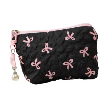 Stilvolle Make-up-Tasche aus Polyester mit- schwarz rosa