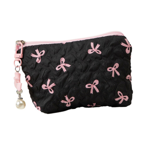 Stilvolle Make-up-Tasche aus Polyester mit- schwarz rosa
