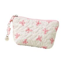 Modische Make-up-Tasche mit Schleife, organisierte-weißes Pulver