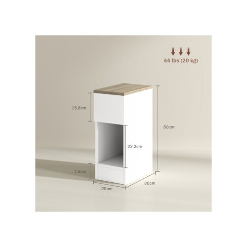 HOMCOM Set of Two Modern Storage Bedside Tables - White 2