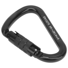28KN Black Aluminum Buckle Carabiner for Rock Climbing Safety