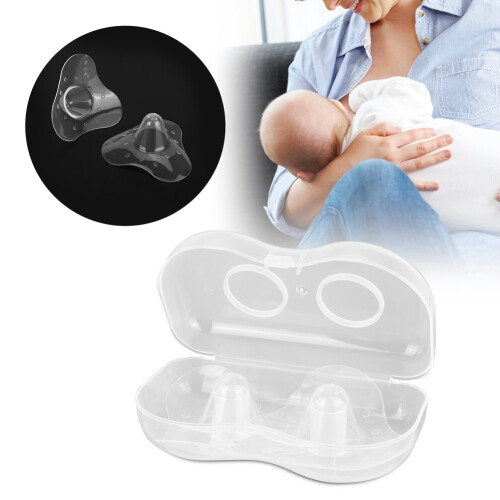 Silicone Nipple Shield: Adjustable Attraction Nipple Protector, Transparent for Discreet Breastfeeding Aid (2Pcs) 1