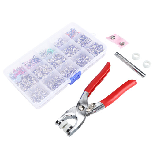 Κιτ κουμπώματος DIY με μεταλλικά κουμπιά, οικολογικό υλικό, πένσα κουμπώματος 1