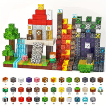 (300 pcs) Magnetische Bausteine für Kinder – Bunte Stapelmagnete mit Tier- und Objektmotiven, langlebiges ABS