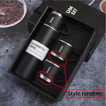 (Black Set) 1 Set Edelstahl-Thermobecher, 500 ml/16,9 Unzen Isolierbecher mit Deckel, tragbare Flasche für heiße/kalte Getränke,