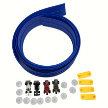 (Blue) Pista de carreras Flexible de 4,88 metros con ventosas-diseño enrollable portátil, Compatible con coches modelo Diecast