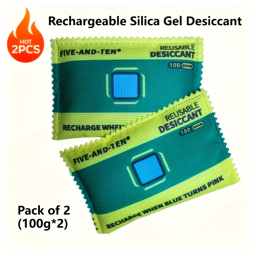 (2pcs, 100g*2 (New Style)) 2 Stück wiederverwendbare Silikagel-Auto-Luftentfeuchterbeutel – 100 g, Feuchtigkeitsabsorber für Fahrzeuginnenräume