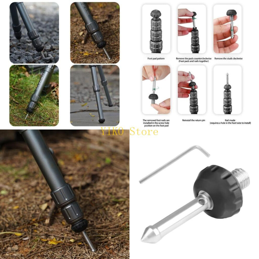 K32c Stainless Steel Tripod Feet With Slip Proof Foot Pad For 3/8Inch Mounting 6935161532463
