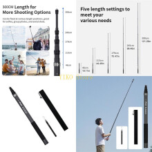 K32C 300cm Telescopic Selfie Carbon Fiber Designing 5 Adjustable Length