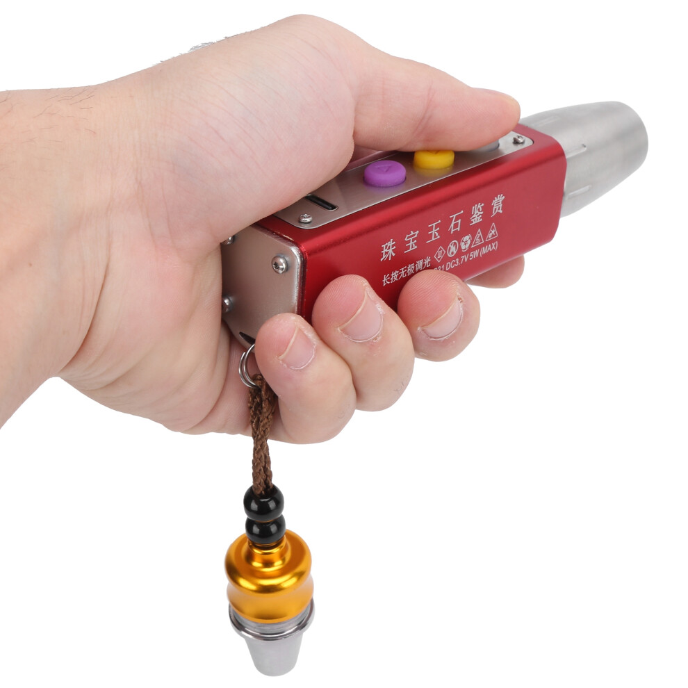 Usb Rechargeable Jade Identification Flashlight - 2600Mah Red 7671377128951
