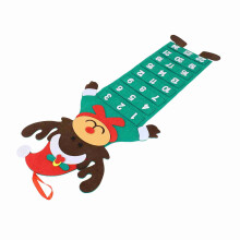 Calendrier de l'Avent de Noël en feutre avec 24 poches, lavable, à suspendre sur le mur, décor en elk