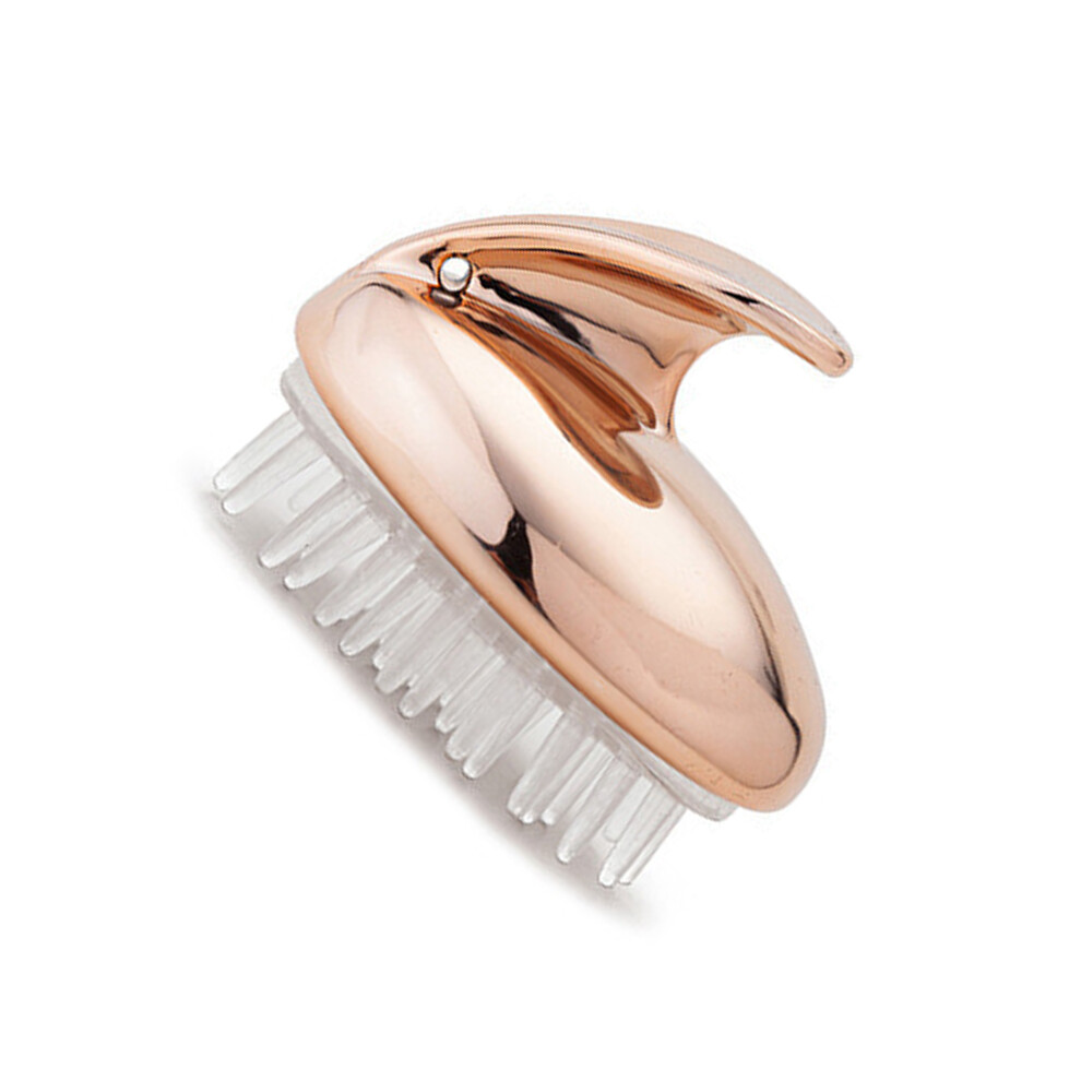Gold Rose Detachable Silicone Scalp Brush For Deep Cleansing & Dandruff Reduction
