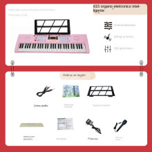 ([615 rosa] tastiera elettronica) Tastiera elettronica portatile per bambini a 61 tasti