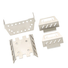 Armure de châssis en acier inoxydable pour RC YK4102 YK4103 1/8 1/10 Voiture Argent