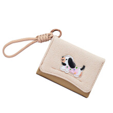 Porte-monnaie en cuir PU, joli portefeuille pour chien,-Blanc