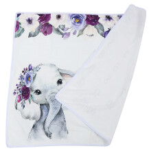 Baby Milestone Blanket Flannel Purple Elephant Growth Chart for Infants