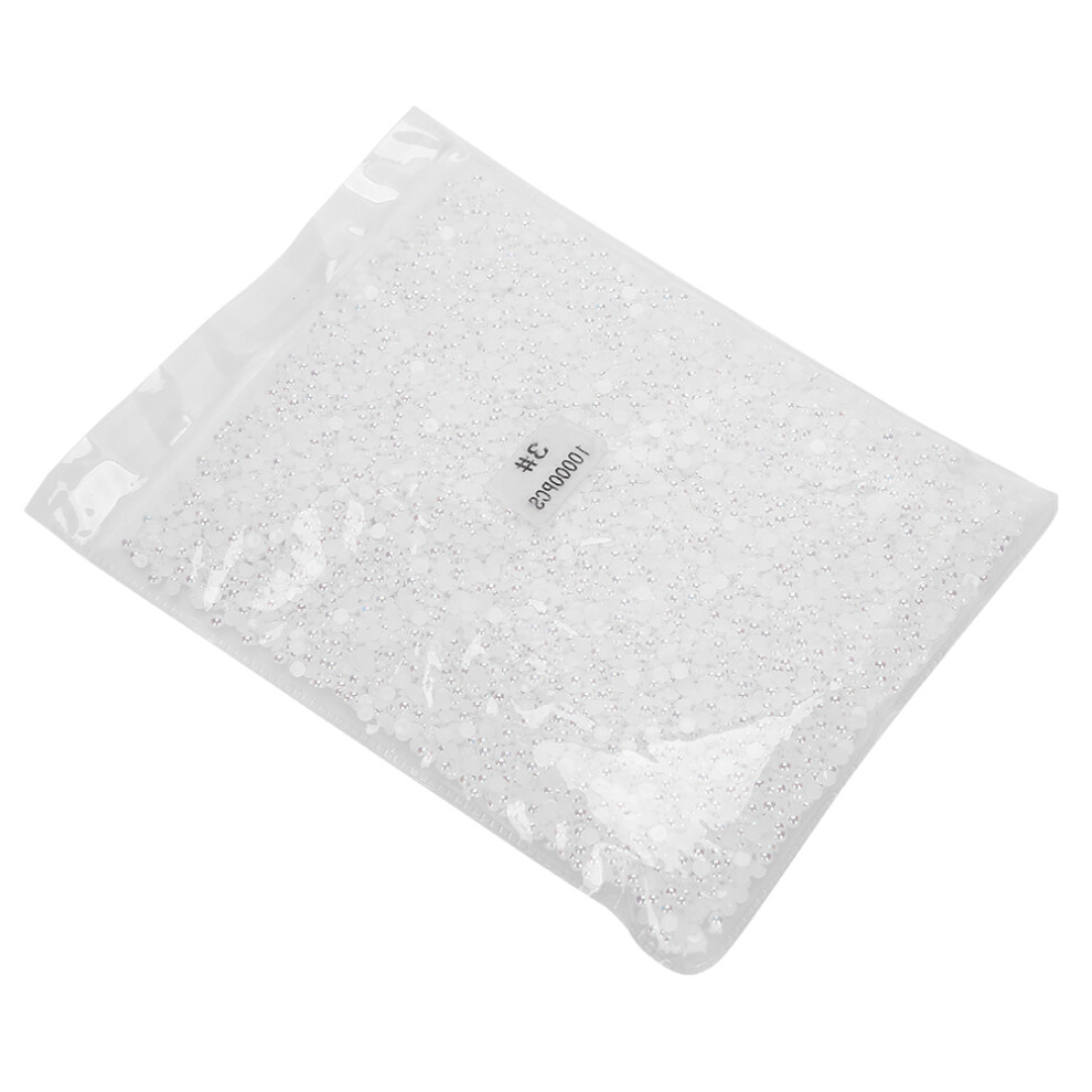 White Fake Pearl Nail Art Beads 3Mm 10000Pcs For Manicure & Nail Art