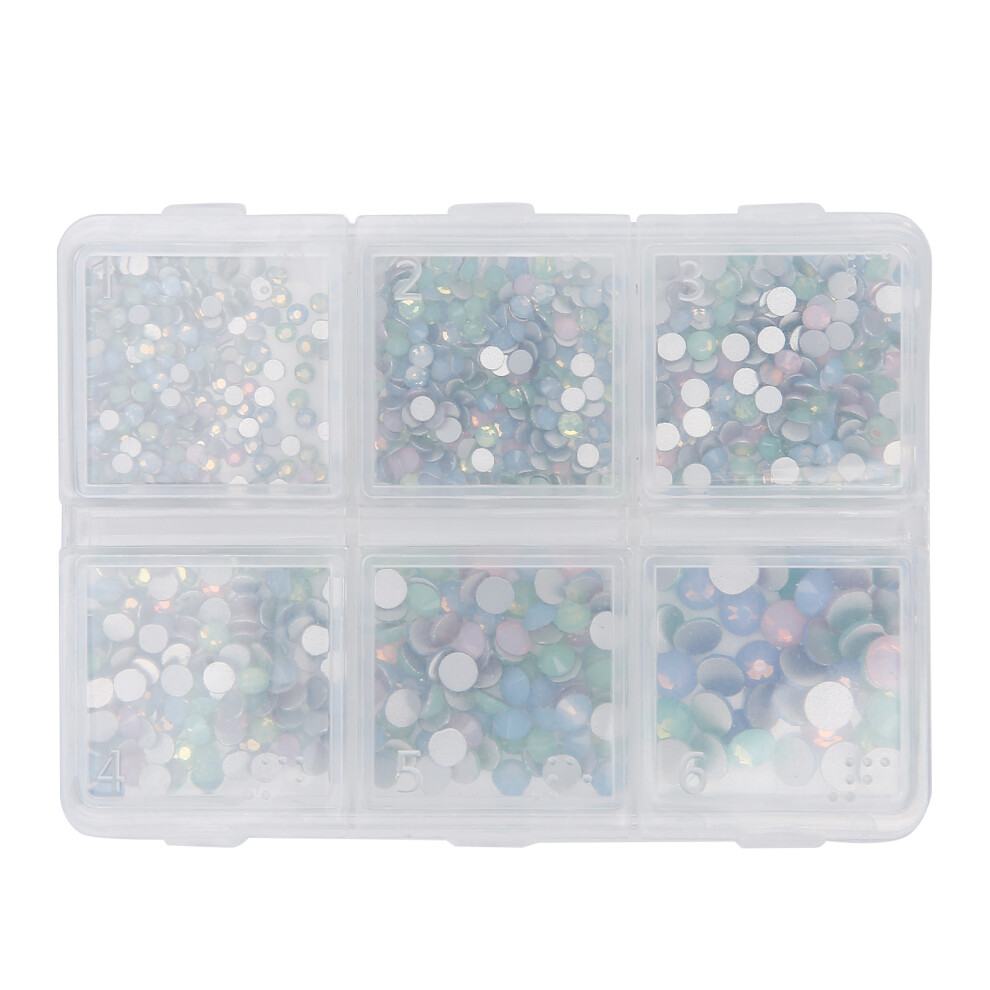 DIY Glitter Crystal Nail Art Beads Kit, 6 Grids, 31g