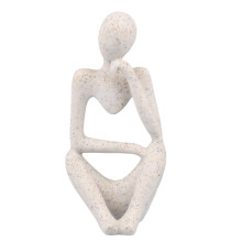 Estátua de resina com design artístico elegante, decoração dourada, estilo pensador abstrato, para casa ou escritório, presente para pessoas