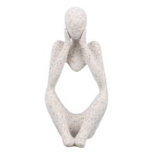 Escultura "Pensador Abstrato" com Design Exclusivo e Acabamento de Alta Qualidade em Resina de Arenito, Ideal para Decoração de Casa e Escritório,